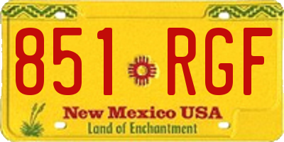 NM license plate 851RGF