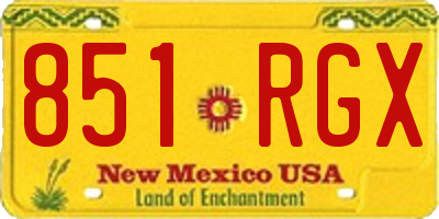 NM license plate 851RGX