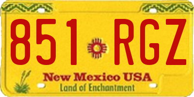 NM license plate 851RGZ