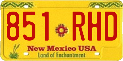 NM license plate 851RHD