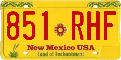 NM license plate 851RHF