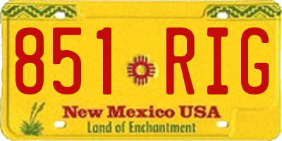 NM license plate 851RIG