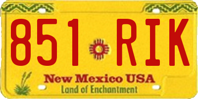 NM license plate 851RIK