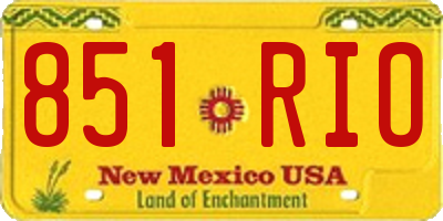 NM license plate 851RIO