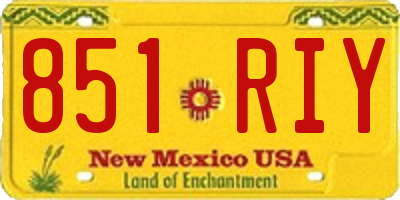 NM license plate 851RIY