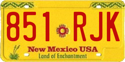 NM license plate 851RJK