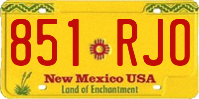 NM license plate 851RJO