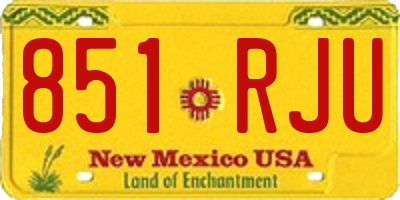 NM license plate 851RJU