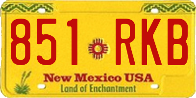 NM license plate 851RKB