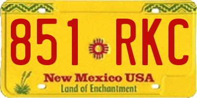 NM license plate 851RKC