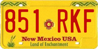 NM license plate 851RKF