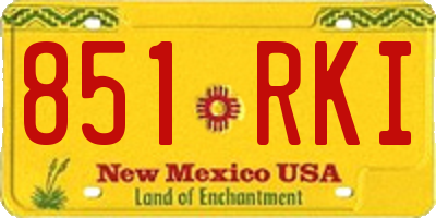 NM license plate 851RKI