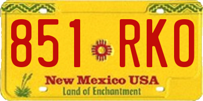 NM license plate 851RKO