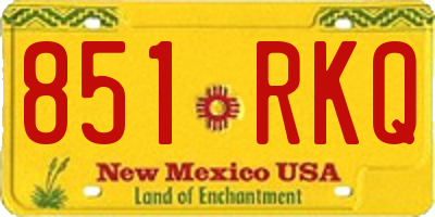 NM license plate 851RKQ