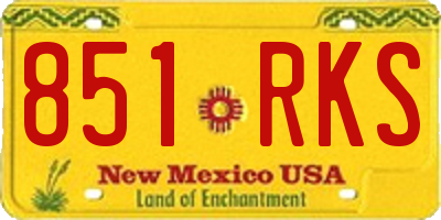 NM license plate 851RKS