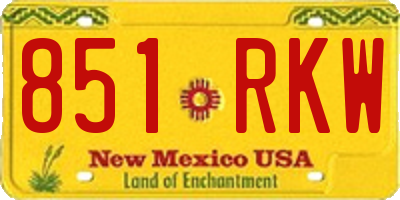 NM license plate 851RKW
