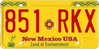 NM license plate 851RKX