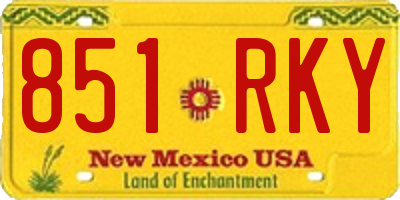 NM license plate 851RKY