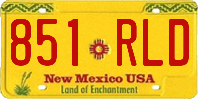 NM license plate 851RLD