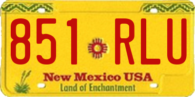 NM license plate 851RLU