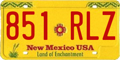 NM license plate 851RLZ
