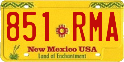 NM license plate 851RMA