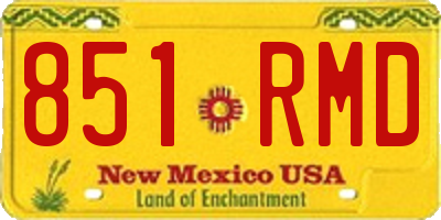 NM license plate 851RMD