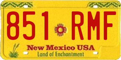 NM license plate 851RMF
