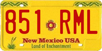 NM license plate 851RML