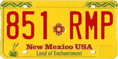 NM license plate 851RMP