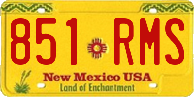 NM license plate 851RMS
