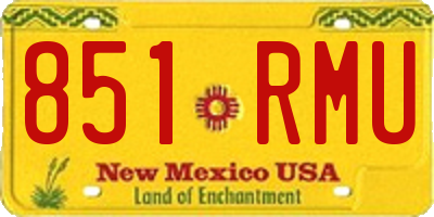 NM license plate 851RMU