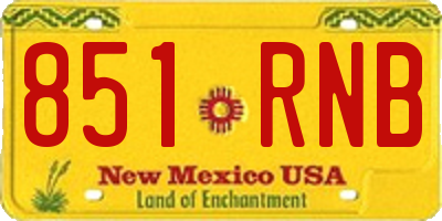 NM license plate 851RNB