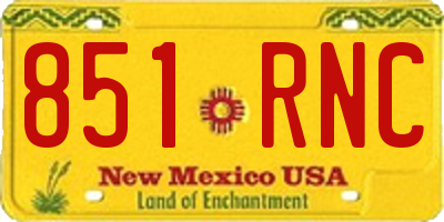 NM license plate 851RNC