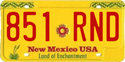 NM license plate 851RND