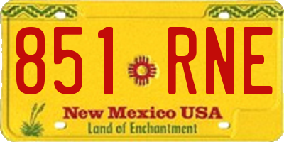 NM license plate 851RNE
