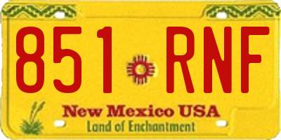 NM license plate 851RNF