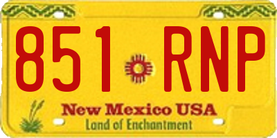 NM license plate 851RNP