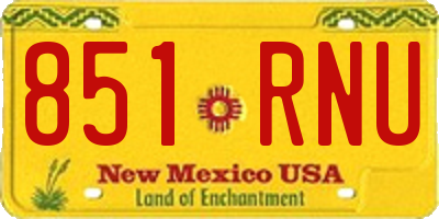 NM license plate 851RNU
