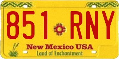 NM license plate 851RNY