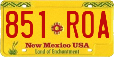 NM license plate 851ROA
