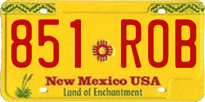 NM license plate 851ROB
