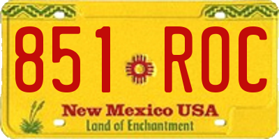 NM license plate 851ROC