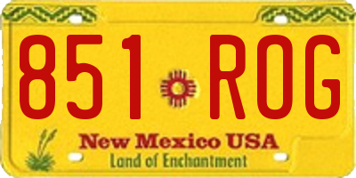 NM license plate 851ROG