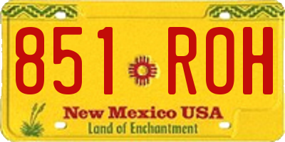 NM license plate 851ROH