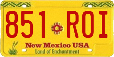 NM license plate 851ROI