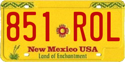 NM license plate 851ROL