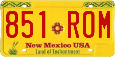 NM license plate 851ROM