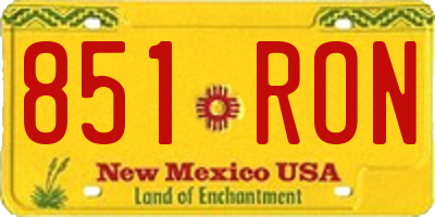 NM license plate 851RON