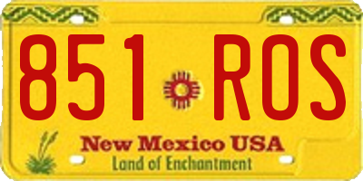 NM license plate 851ROS